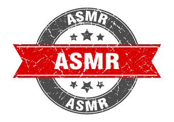 asmr round stamp with ribbon. label sign