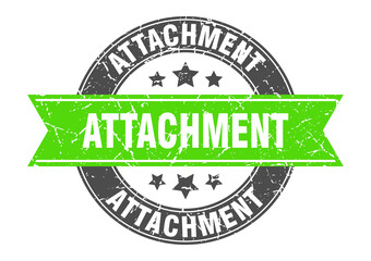 attachment round stamp with ribbon. label sign