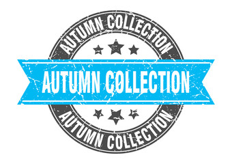 Fototapeta premium autumn collection round stamp with ribbon. label sign