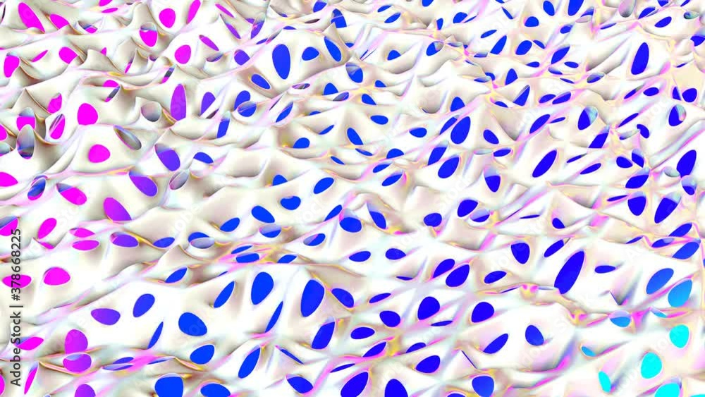 Poster abstract 3d loop animated background. deforming low poly plane. 3d render