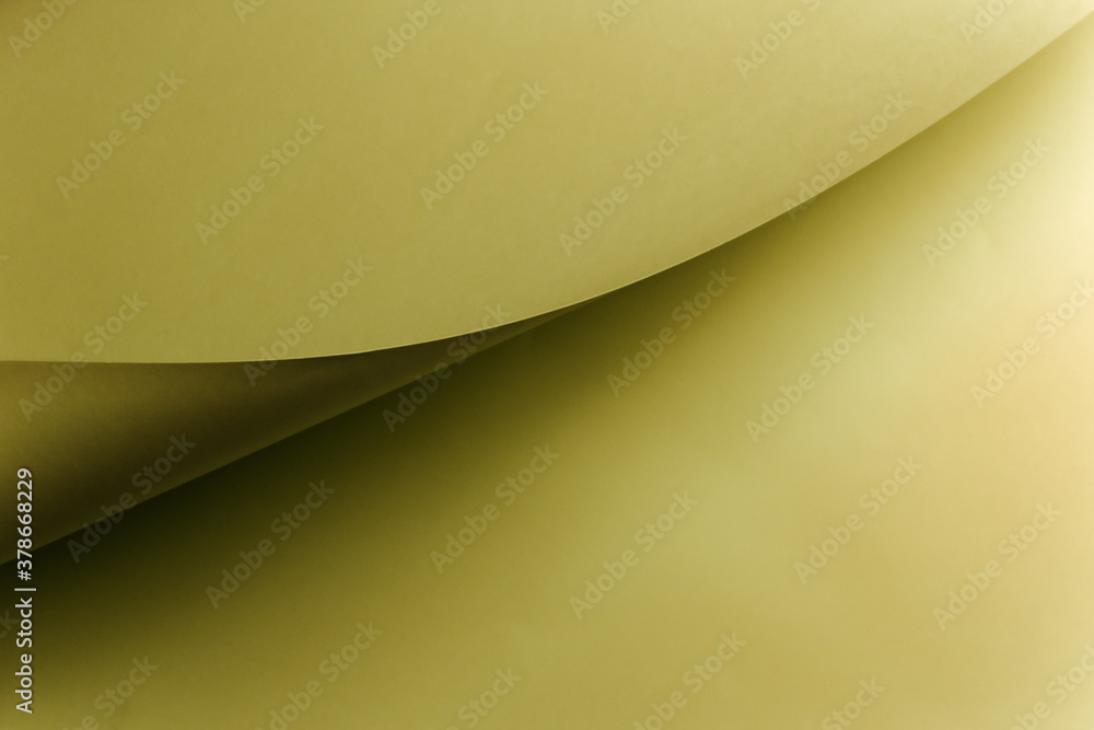 Poster Olive color flat lay background with sharp layers and shadows with copy space