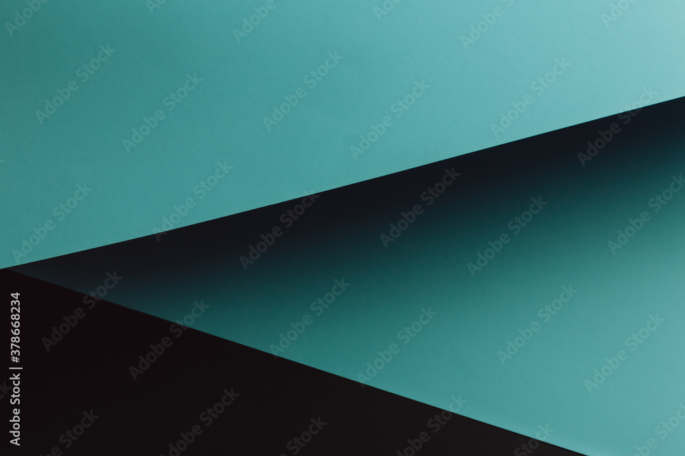 Poster dark blue and black flat lay background with sharp layers and shadows with copy space