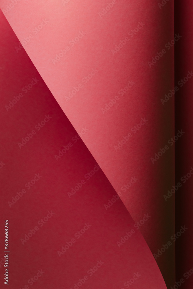 Poster vertical pink flat lay background with sharp layers and shadows with copy space