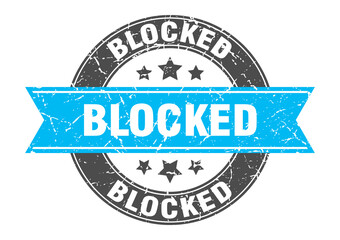 blocked round stamp with ribbon. label sign