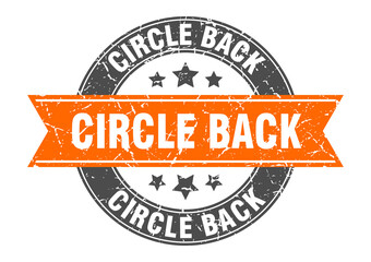 Fototapeta premium circle back round stamp with ribbon. label sign