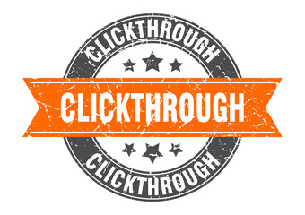 clickthrough round stamp with ribbon. label sign