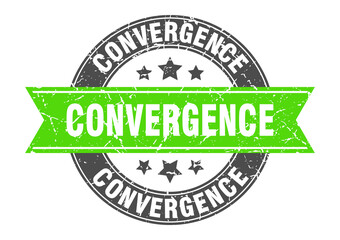 convergence round stamp with ribbon. label sign