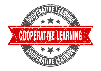 cooperative learning round stamp with ribbon. label sign