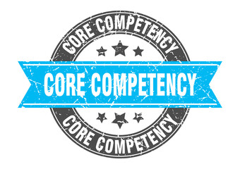 Obraz premium core competency round stamp with ribbon. label sign