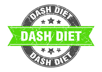 dash diet round stamp with ribbon. label sign