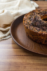 Traditional Brazilian cake called Bolo Formigueiro. Brazilian chocolate cake. Homemade cake