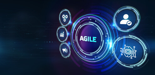 Business, Technology, Internet and network concept. Agile Software Development.
