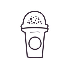 tea mug with cover line style icon vector design