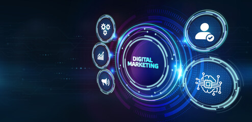 Business, Technology, Internet and network concept. Digital Marketing content planning advertising strategy concept.
