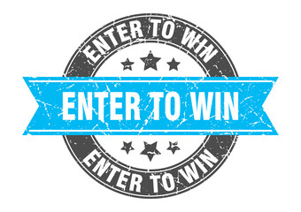 enter to win round stamp with ribbon. label sign