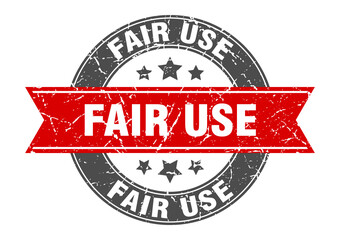 fair use round stamp with ribbon. label sign