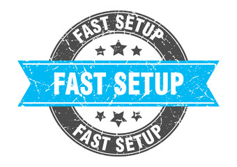 Obraz premium fast setup round stamp with ribbon. label sign