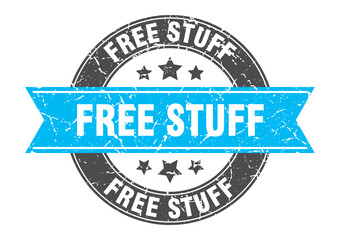 free stuff round stamp with ribbon. label sign