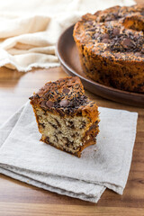 Traditional Brazilian cake called Bolo Formigueiro. Brazilian chocolate cake. Homemade cake