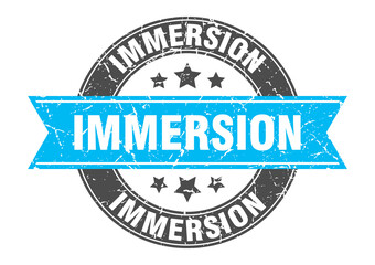 immersion round stamp with ribbon. label sign