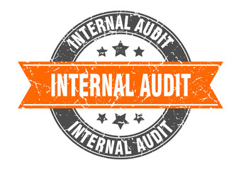internal audit round stamp with ribbon. label sign