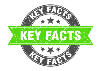 Obraz premium key facts round stamp with ribbon. label sign
