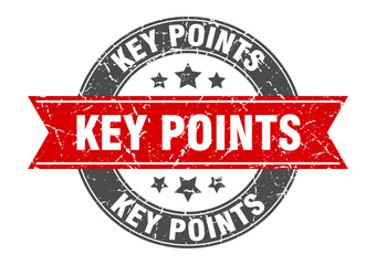 key points round stamp with ribbon. label sign