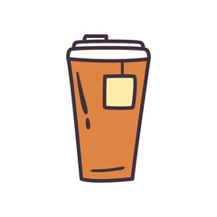 tea mug with bag line and fill style icon vector design
