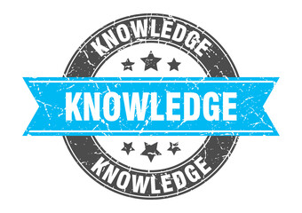 knowledge round stamp with ribbon. label sign