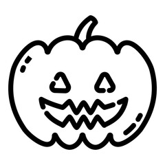 Halloween Pumpkin Flat Icon Isolated On White Background