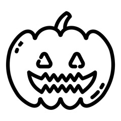 Halloween Pumpkin Flat Icon Isolated On White Background