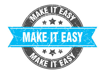 make it easy round stamp with ribbon. label sign