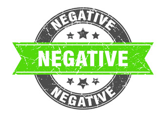 negative round stamp with ribbon. label sign