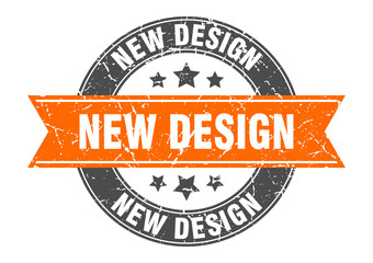 new design round stamp with ribbon. label sign