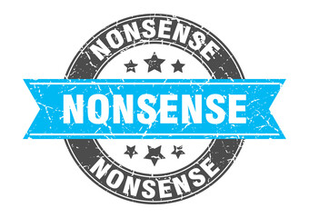 nonsense round stamp with ribbon. label sign