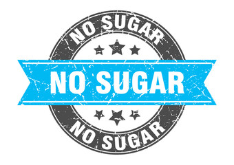 no sugar round stamp with ribbon. label sign