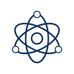 Atom icon on white background, vector illustration