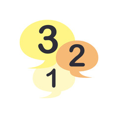 countdown bubbles free form style icon vector design