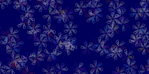 Light blue, yellow vector abstract layout with leaves.