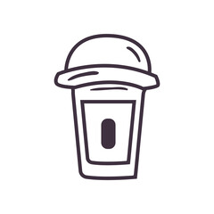 tea mug with cover line style icon vector design