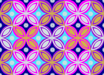 Indonesian batik motifs with very distinctive plant patterns