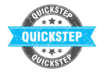 quickstep round stamp with ribbon. label sign