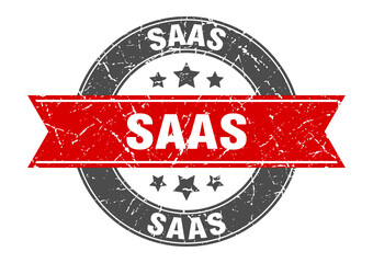saas round stamp with ribbon. label sign
