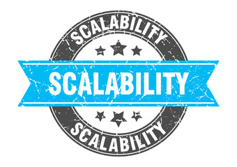 scalability round stamp with ribbon. label sign