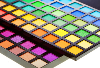 make-up collection over white background