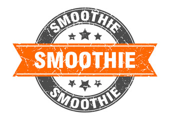 smoothie round stamp with ribbon. label sign