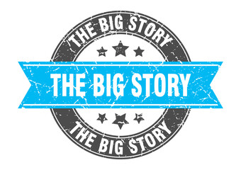 the big story round stamp with ribbon. label sign