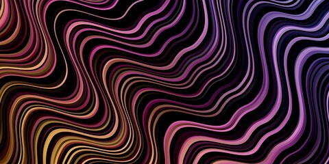 Dark Pink, Yellow vector texture with circular arc. Brand new colorful illustration with bent lines. Best design for your posters, banners.