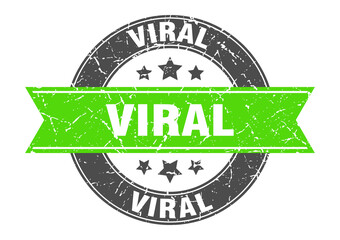 Obraz premium viral round stamp with ribbon. label sign