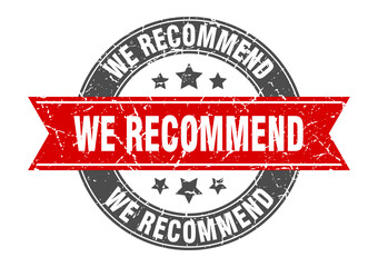 Obraz premium we recommend round stamp with ribbon. label sign